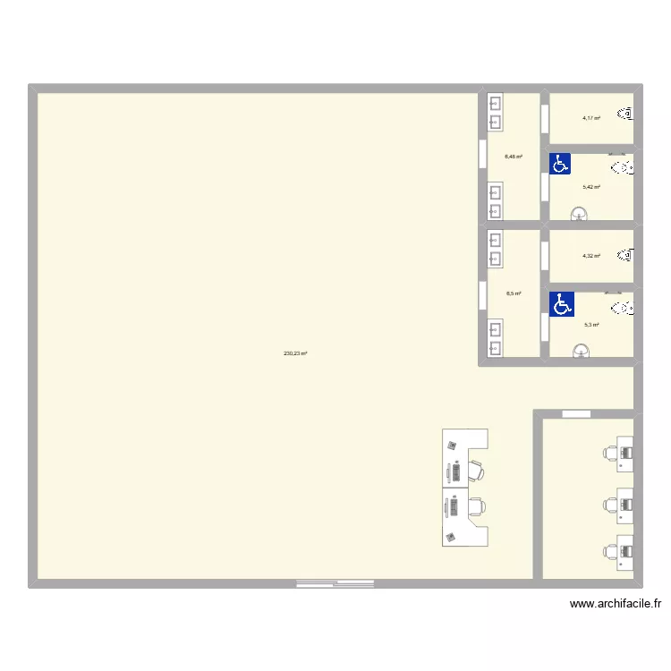 Hall hôtel. Plan de 7 Pièces et 262 m² Hall hôtel. Plan de 7 Pièces et 262 m²