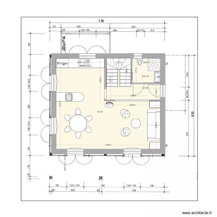 LOSSY_V2. Plan de 3  et 48 m²