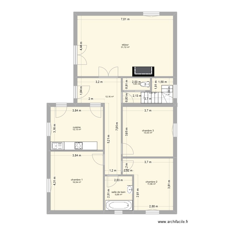 degara stéphane. Plan de 9 pièces et 109 m2