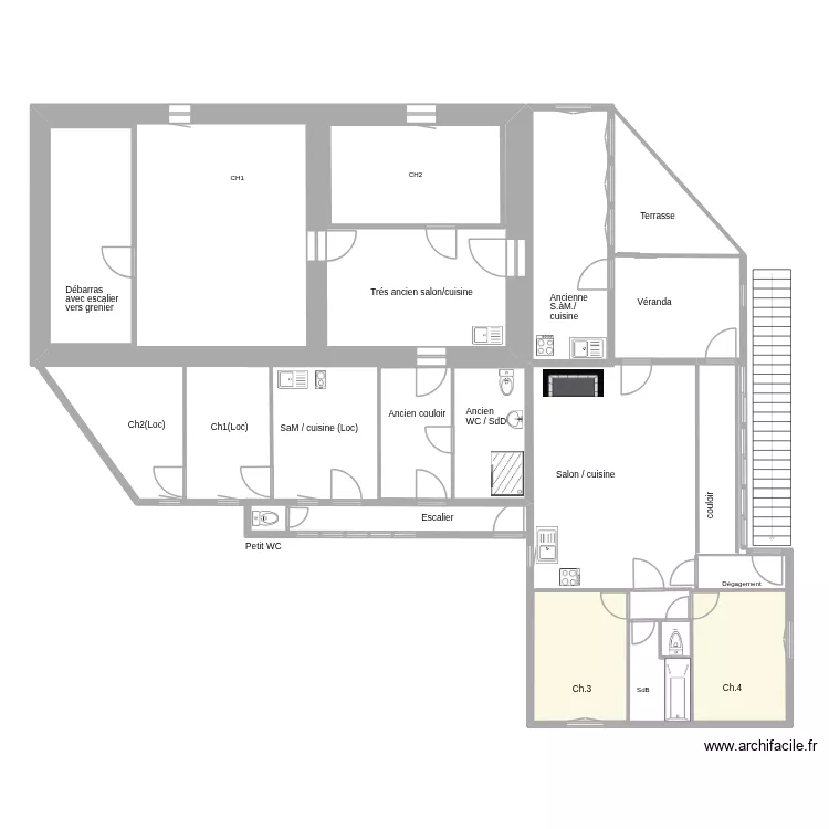 Maison_A_B_C_Etage_vide_2026_04_07. Plan de 9 et 138 m² Maison_A_B_C_Etage_vide_2026_04_07. Plan de 9 et 138 m²