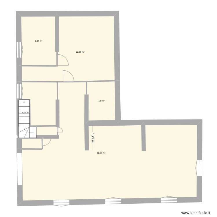 Plan 5. Plan de 5 pièces et 120 m2