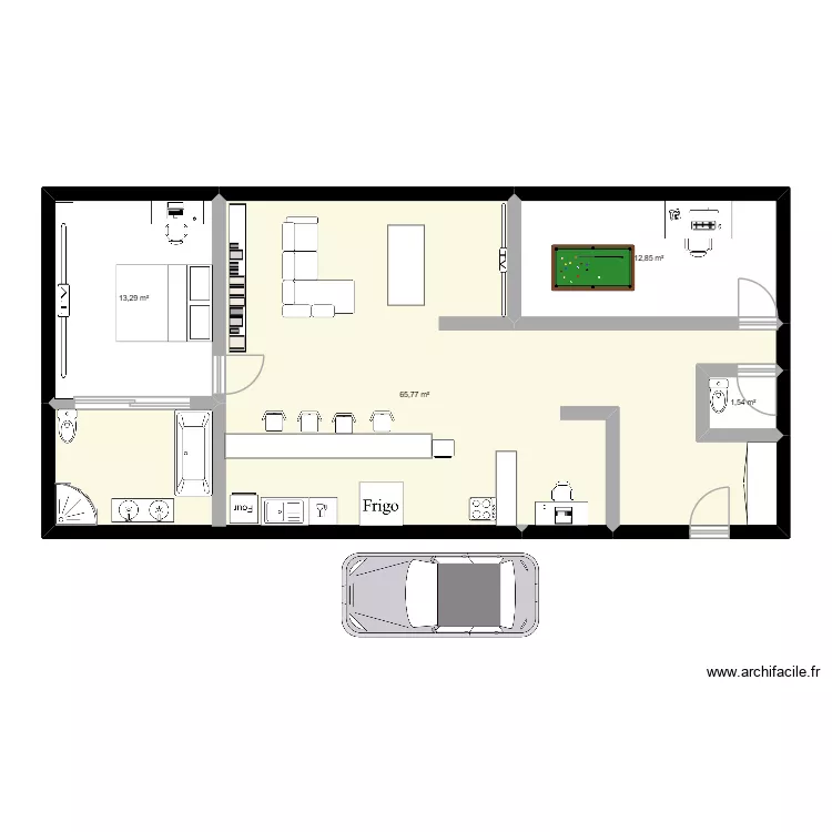 l&eacute;onduBG. Plan de 4  et 93 m²