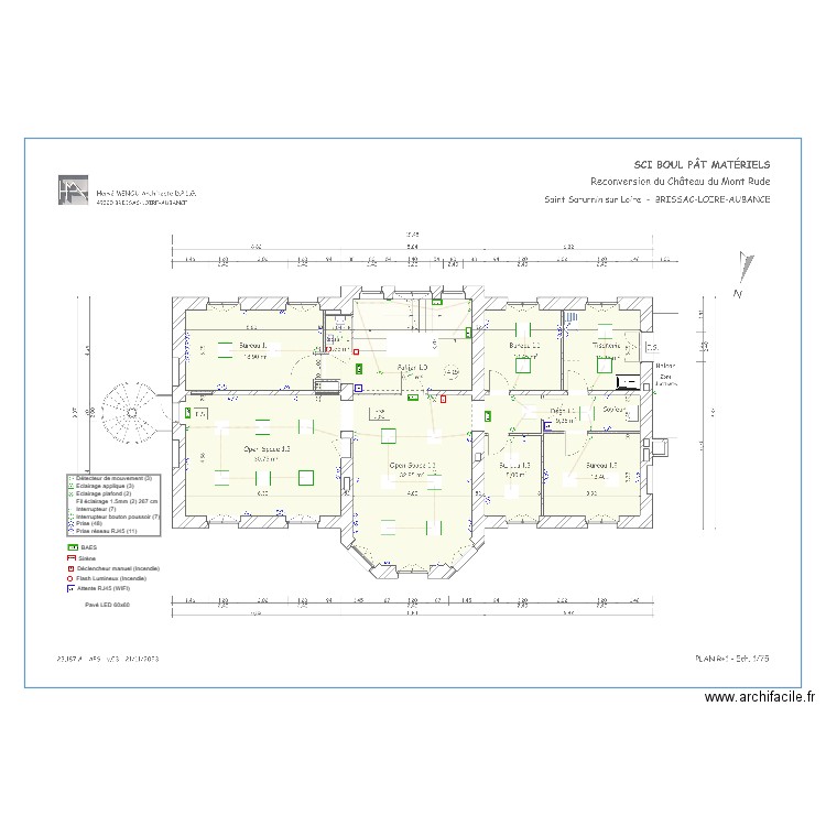 Plan électrique R+1 Mont Rude. Plan de 0 pièce et 0 m2