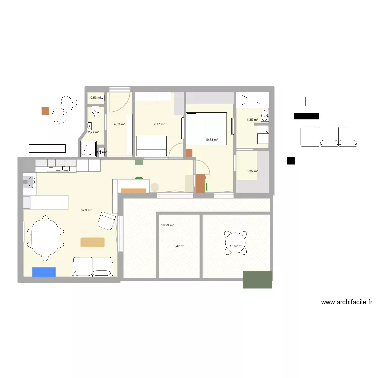 Appart Saint Ouen 2. Plan de 