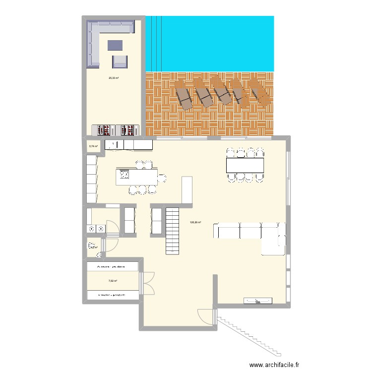 RDC PLAN MAISO. Plan de 5 pièces et 155 m2