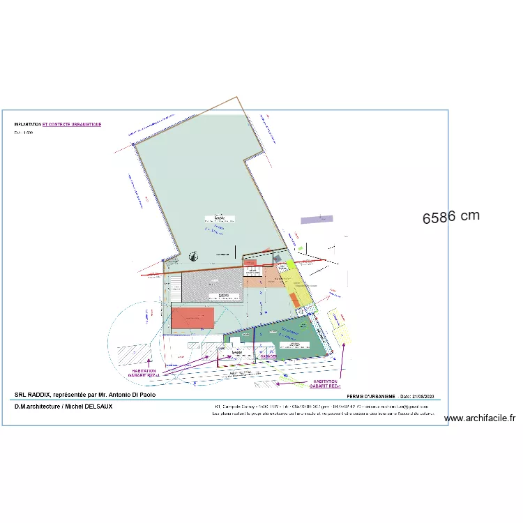enclos poules et bennes fumier. Plan de 