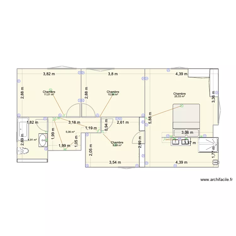 1er étage 24 Men Du AVEC SdB. Plan de 6 et 67 m² 1er étage 24 Men Du AVEC SdB. Plan de 6 et 67 m²