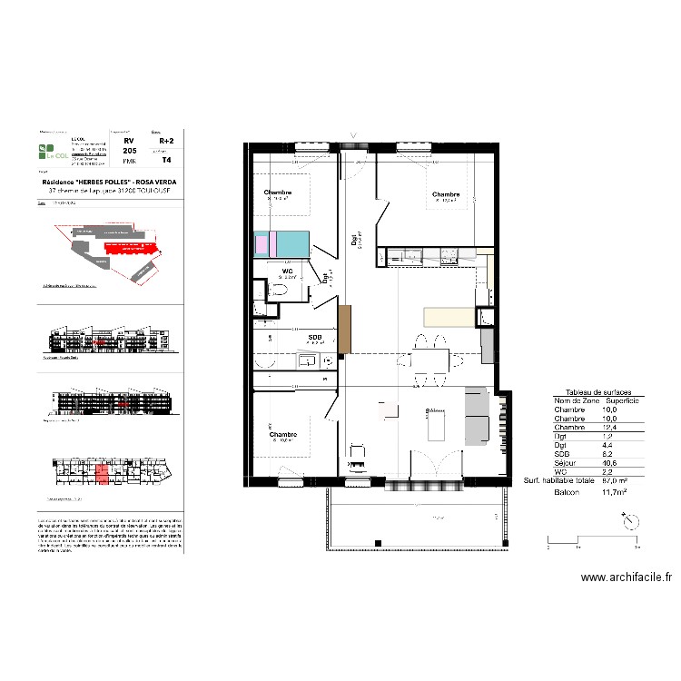 Aménagement appart 2. Plan de 0 pièce et 0 m2
