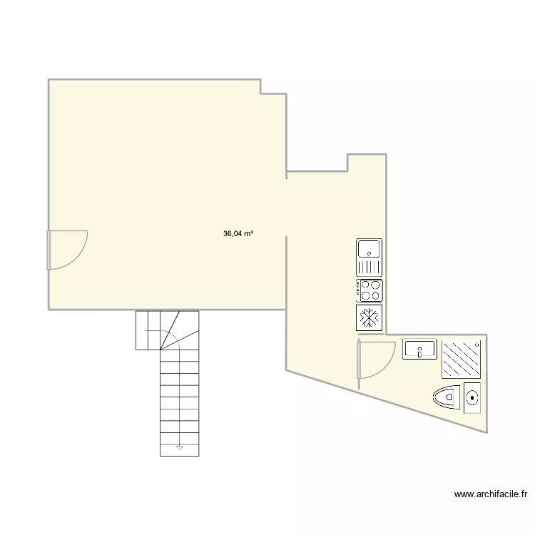 Lager 03. Plan de 1  et 36 m²