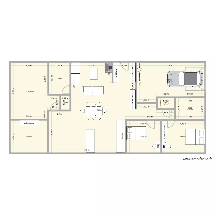 Projet 3. Plan de 10 pièces et 179 m²