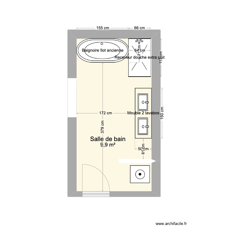 Plan Salle De Bain 10m2 Rectangulaire