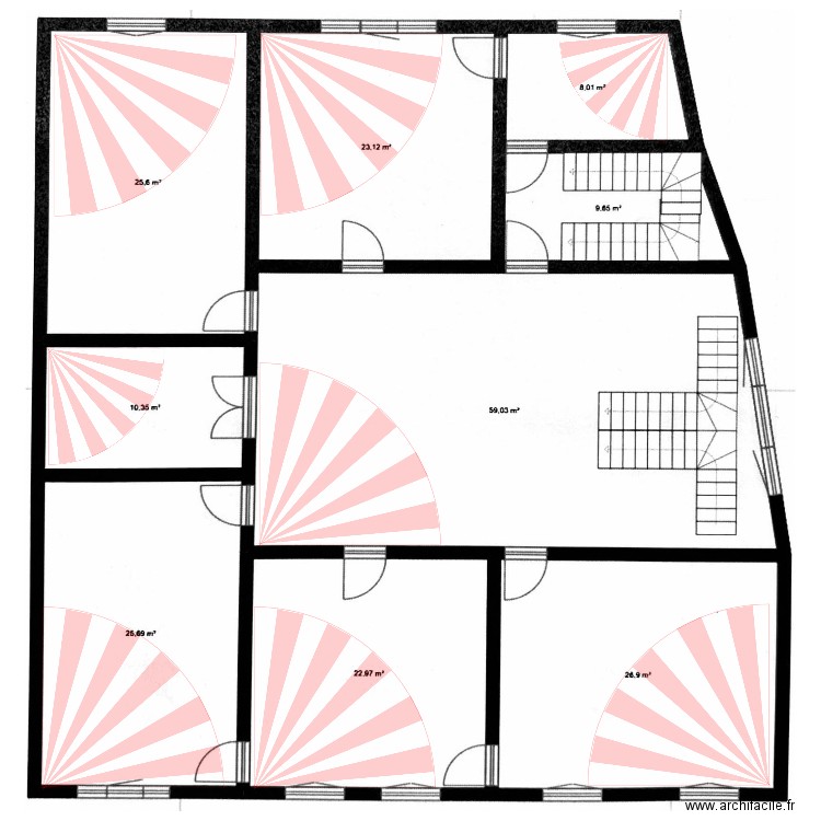 close etage. Plan de 0 pièce et 0 m2