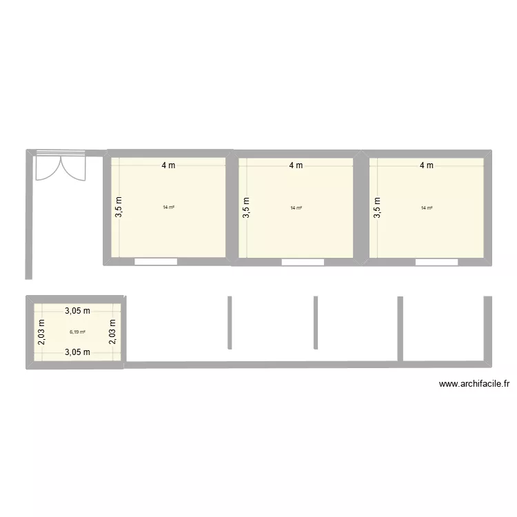 Ecurie de la  M&ecirc;me. Plan de 4  et 48 m²