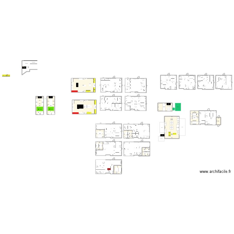 Bureaux UAP1-V2. Plan de 13 pièces et 363 m2