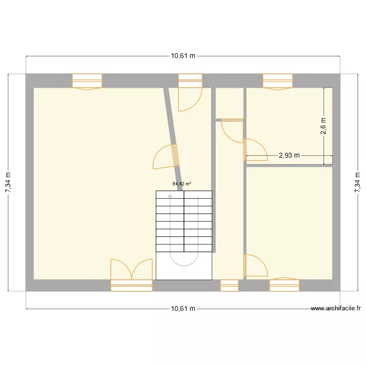 plan1. Plan de 1  et 64 m²
