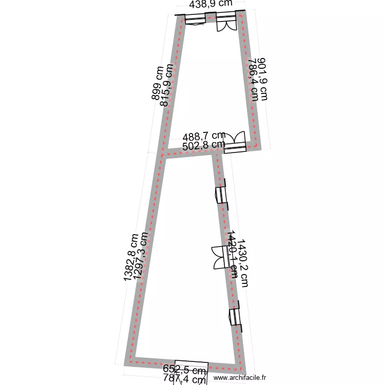 maison + garage. Plan de 
