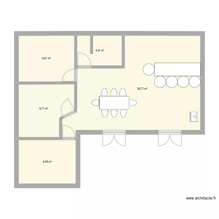 sjp-1. Plan de 4  et 73 m²
