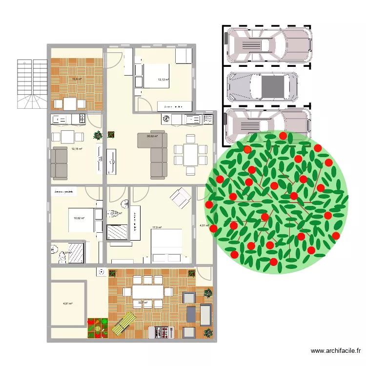 Talamaty. Plan de 11  et 142 m²