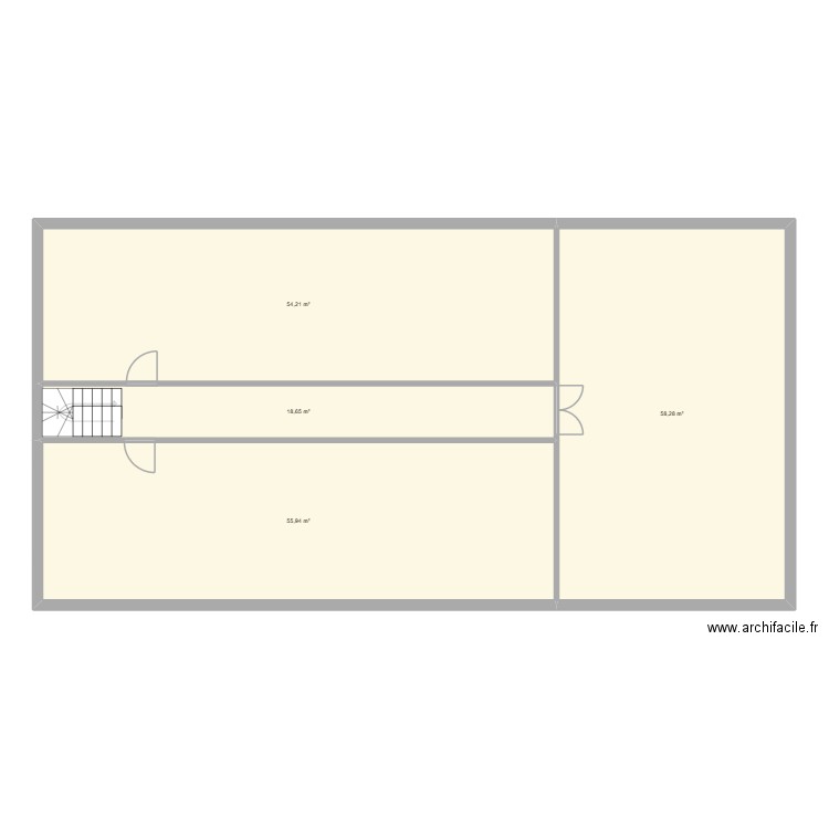 Etage du PA. Plan de 4 pièces et 187 m2