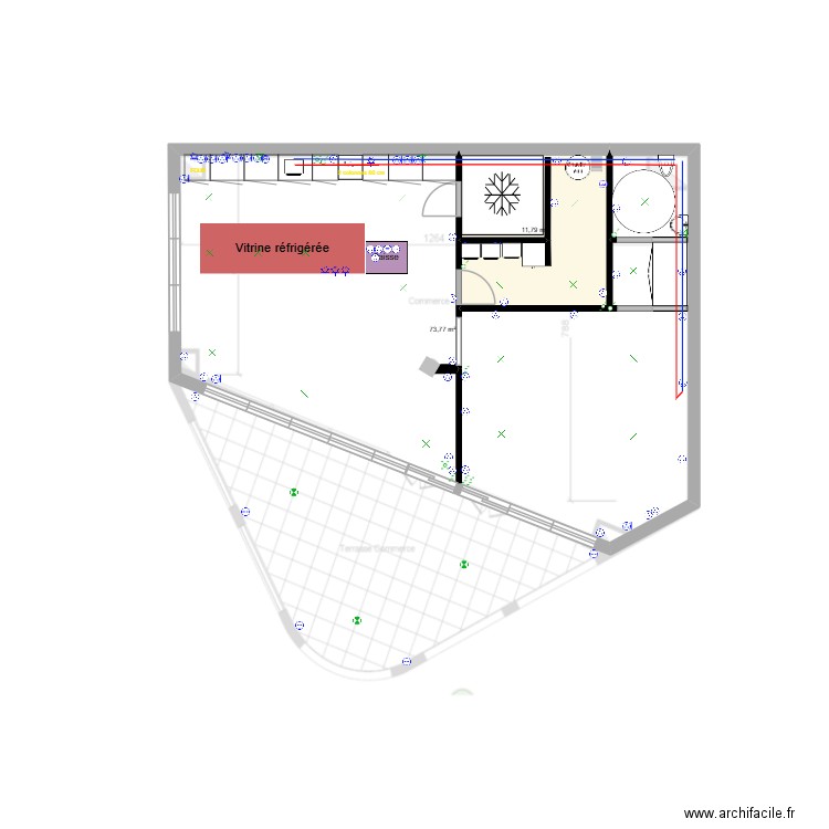 Local 4. Plan de 2 pièces et 86 m2