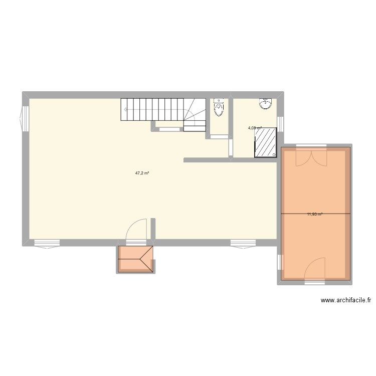 Maison base. Plan de 3 pièces et 63 m2