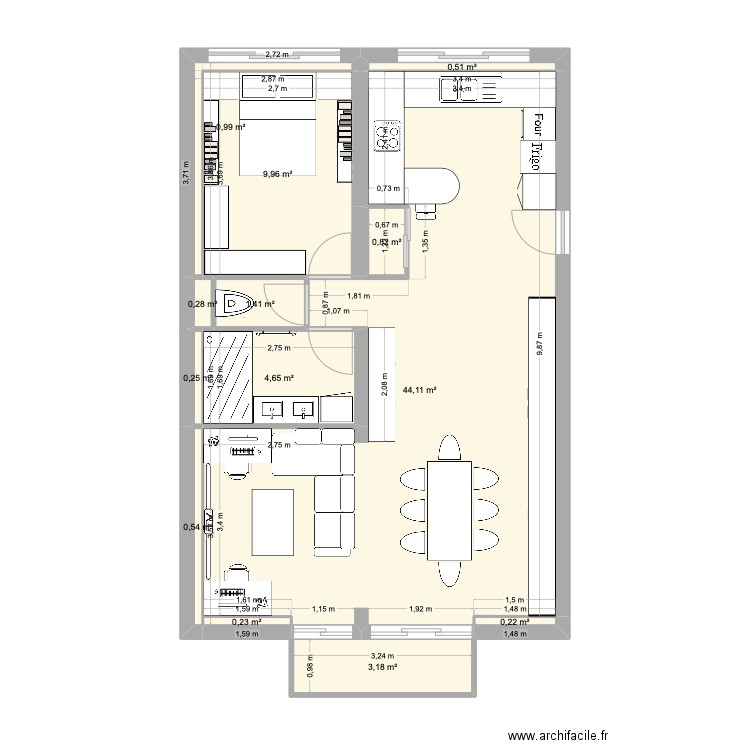 PLAN 2. Plan de 13 pièces et 67 m2
