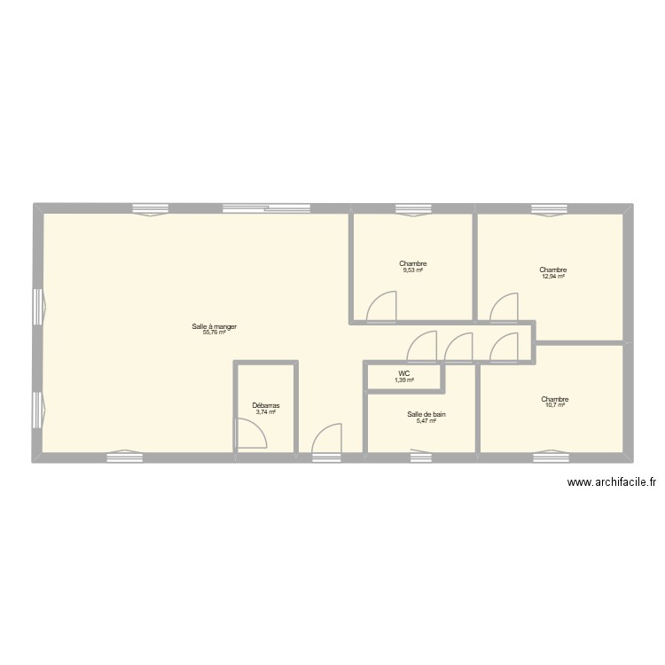 maison n. Plan de 7 pièces et 100 m2