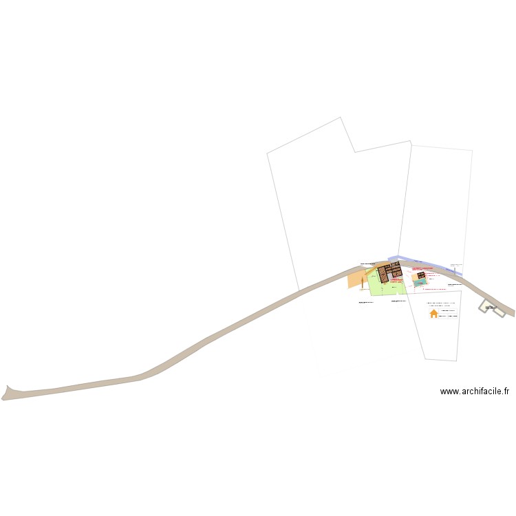 DT : PLAN DE MASSE PROJET. Plan de 1 pièce et 99 m2
