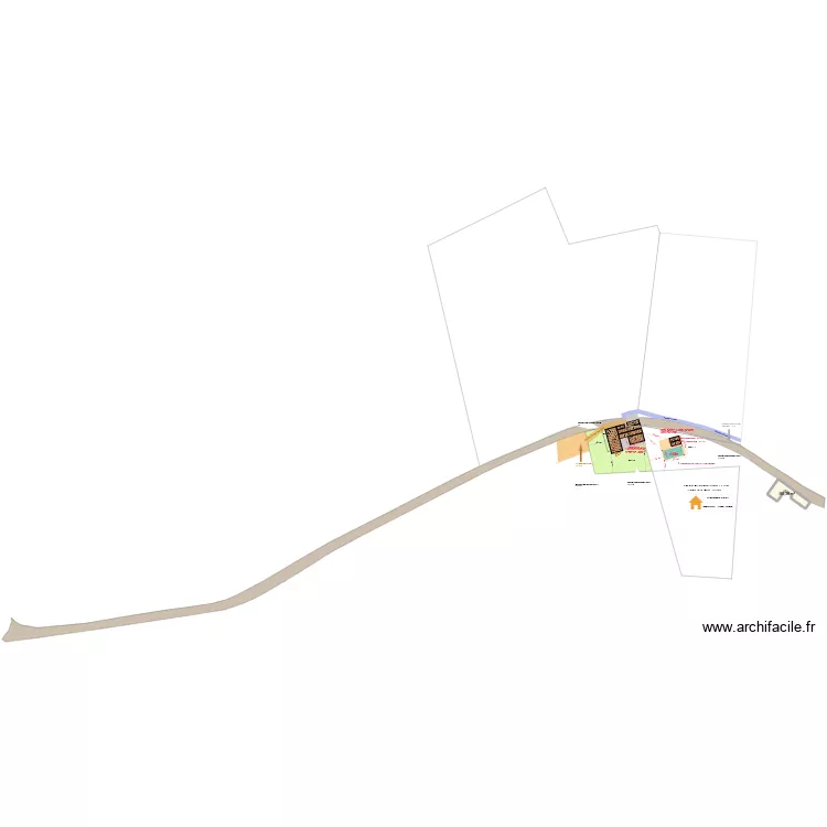 DT : PLAN DE MASSE PROJET. Plan de 1 pièce et 99 m²