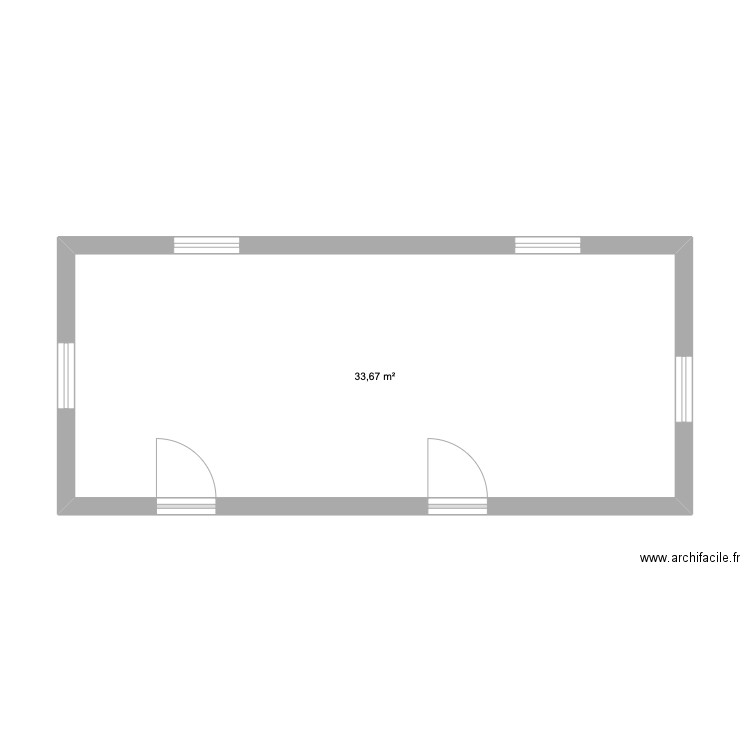 ssam. Plan de 1 pièce et 34 m2