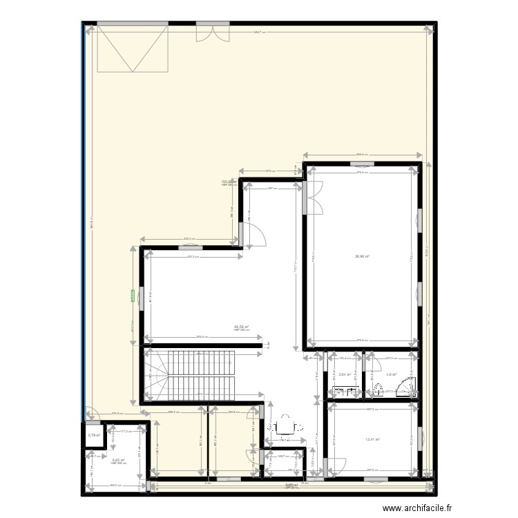 test 1. Plan de 9 pièces et 282 m2