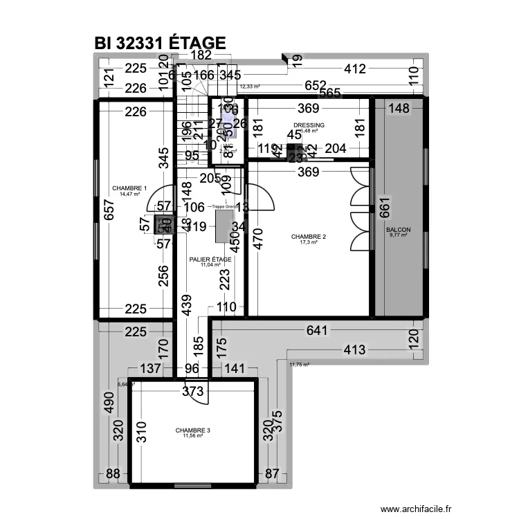 BI 32331. Plan de 31  et 393 m²
