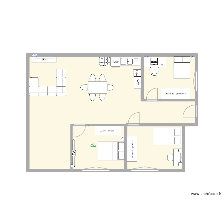 MAISON ARCHIFACIL. Plan de 4 pièces et 23 m2