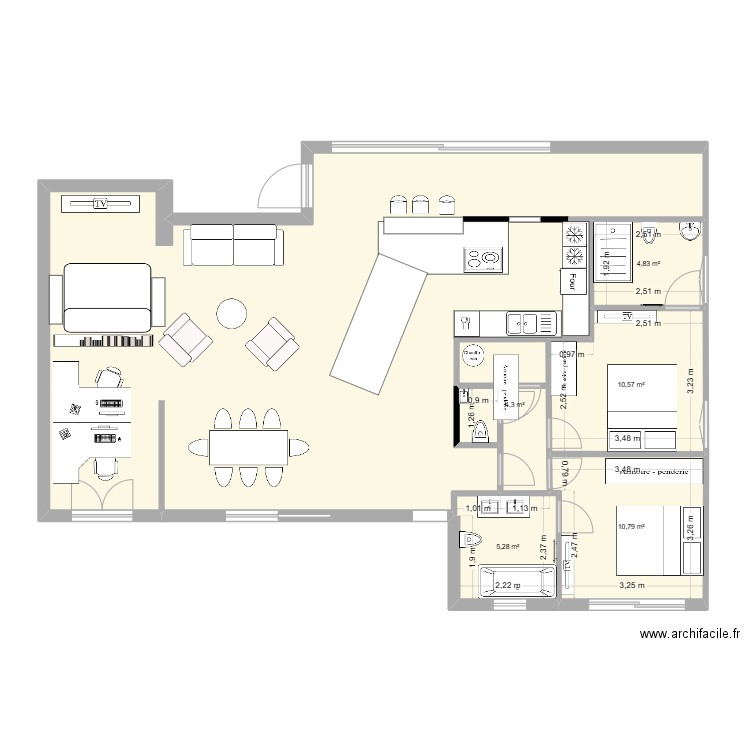 PROJET IMPLANTATION. Plan de 7 pièces et 121 m2