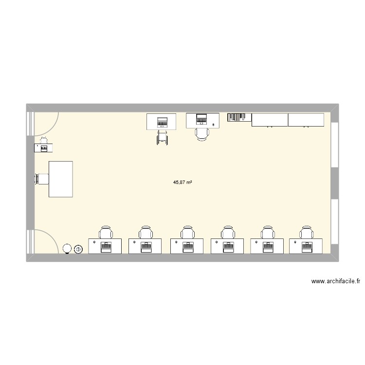 ULIS. Plan de 1 pièce et 46 m2