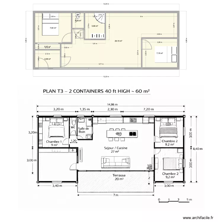 LADY C container. Plan de 