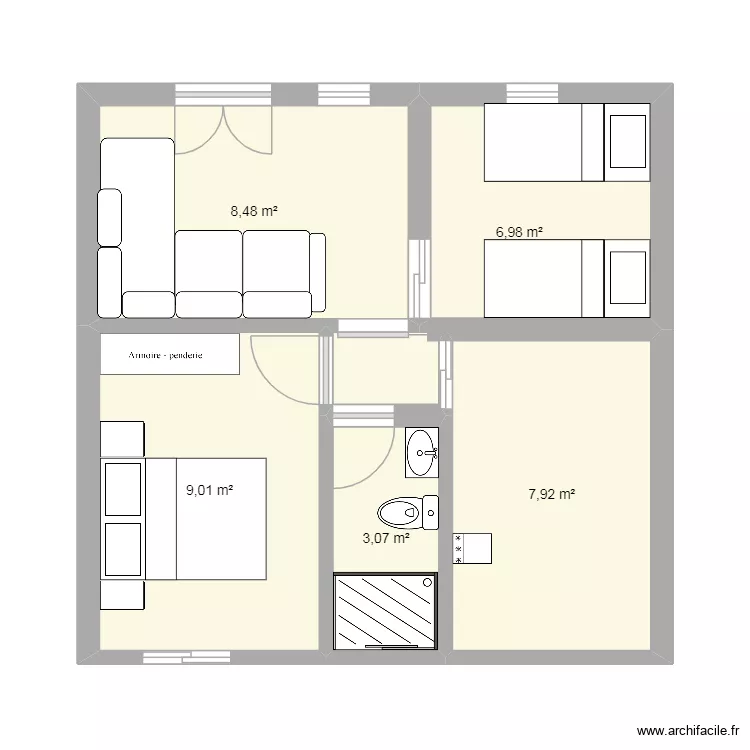 jerba. Plan de 5  et 35 m²