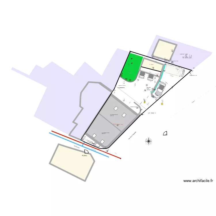carport reseaux. Plan de 4  et 193 m²