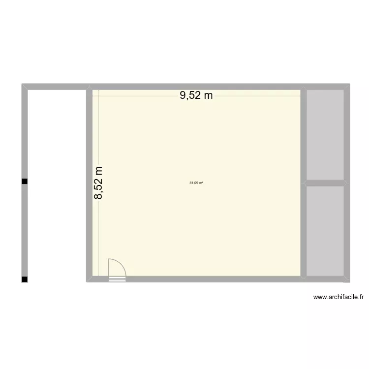 plan  SOUS SOL. Plan de 3 Pièces et 95 m²