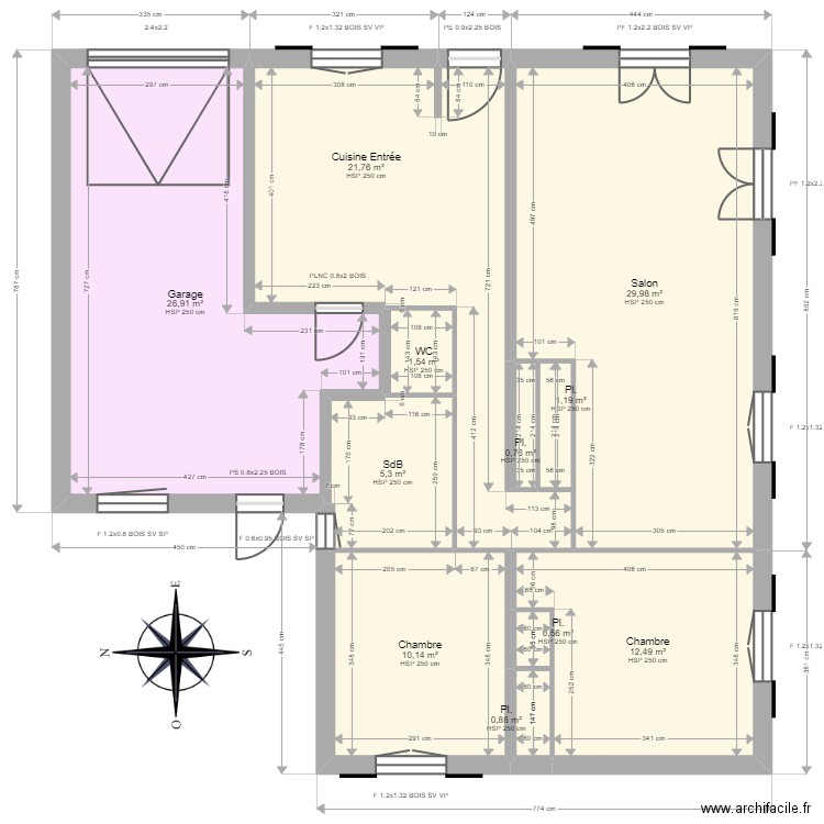 LATOUR. Plan de 11 pièces et 112 m2