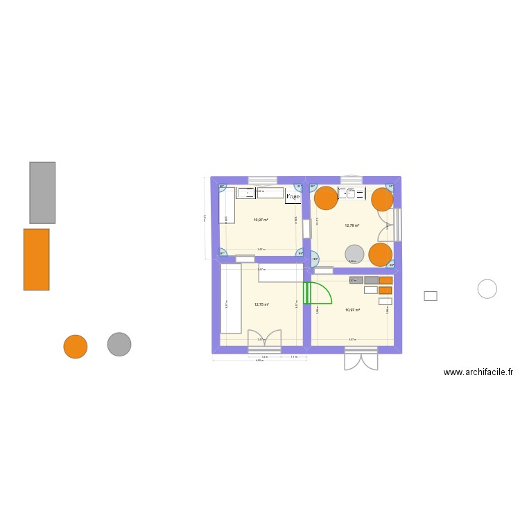miellerie 1. Plan de 4 pièces et 47 m2