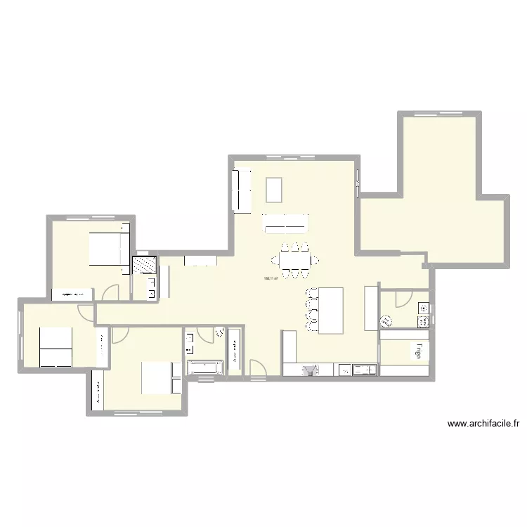 MAISON T. Plan de 1 pièce et 188 m²