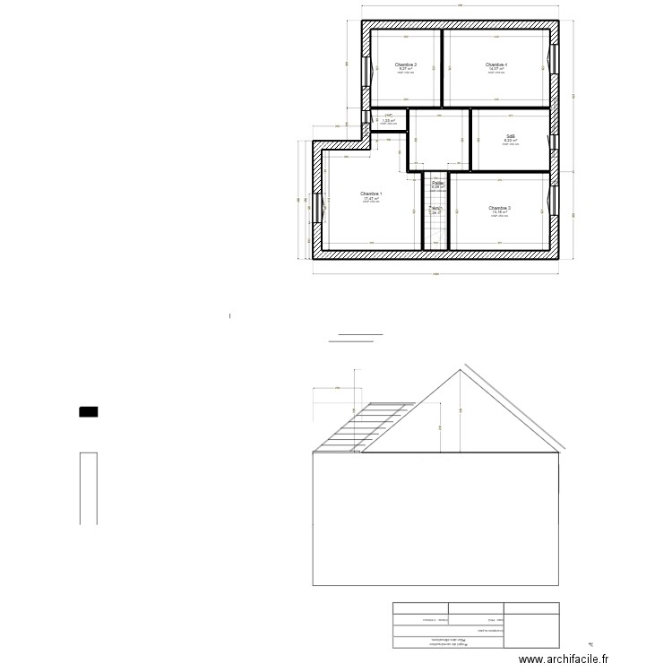 facade EST2. Plan de 12 pièces et 150 m2