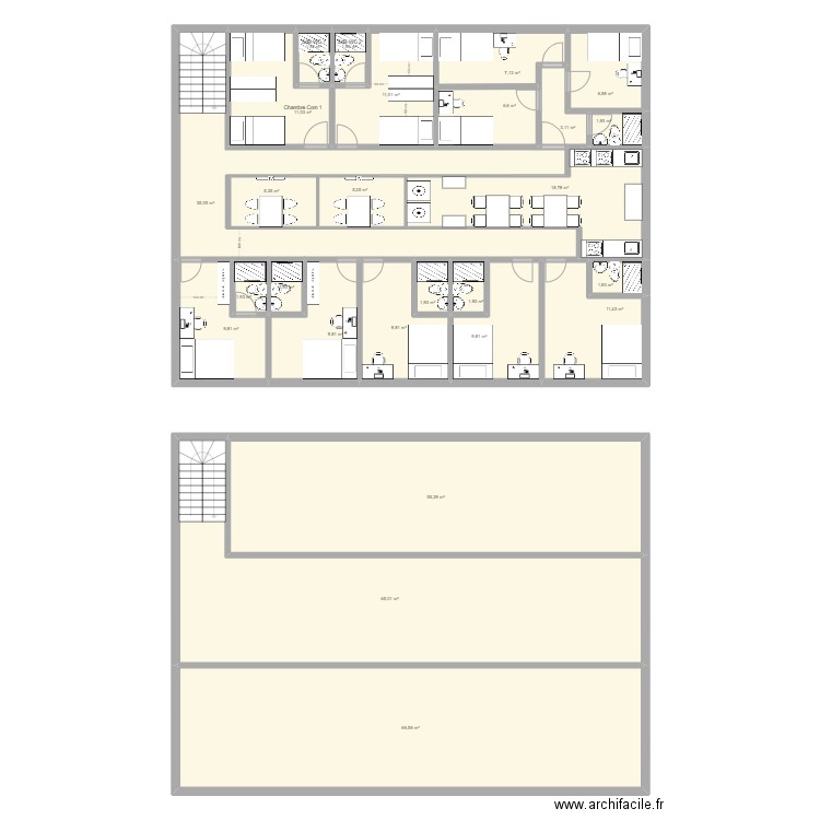 terreno 54  con 50. Plan de 26 pièces et 363 m2