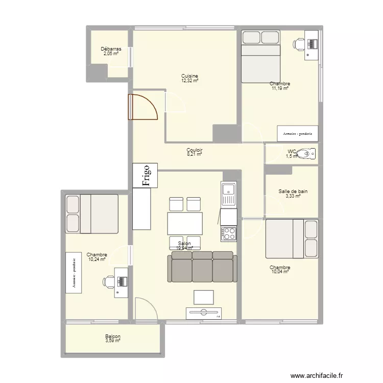 319 v2. Plan de 14  et 83 m²