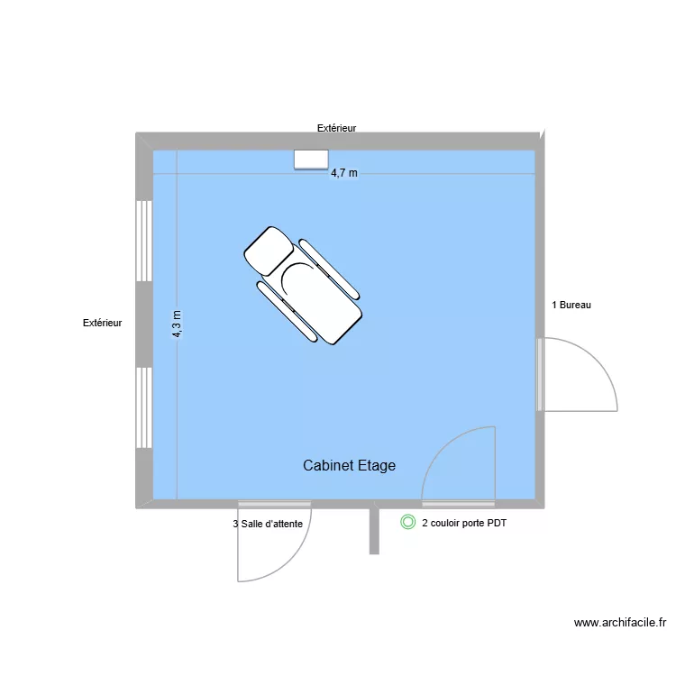 10365 Cabinet Etage. Plan de 1 Pièce et 20 m²
