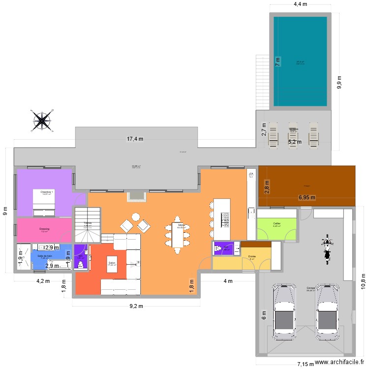 Maison à construire - plan d'éxécution. Plan de 50 pièces et 650 m2