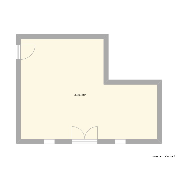 magasin de sport. Plan de 1 pièce et 34 m2