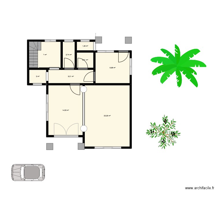 Michel Mbidi. Plan de 9 pièces et 67 m2