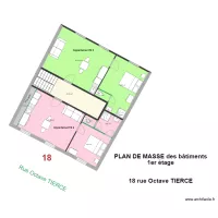 octave tierce PLAN DE MASSE des b&acirc;timents 1er &eacute;tage APRES DIVISION